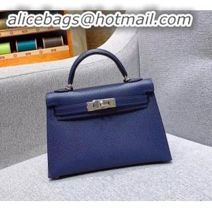 Sumptuous Hermes Mini Kelly II Bag in Original Epsom Leather H091413 Royal Blue