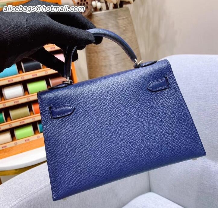 Sumptuous Hermes Mini Kelly II Bag in Original Epsom Leather H091413 Royal Blue