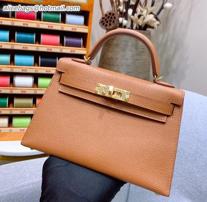 Good Quality Hermes Mini Kelly II Bag in Original Epsom Leather H091413 Brown