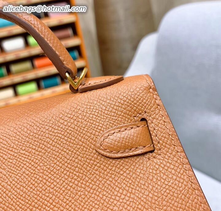 Good Quality Hermes Mini Kelly II Bag in Original Epsom Leather H091413 Brown