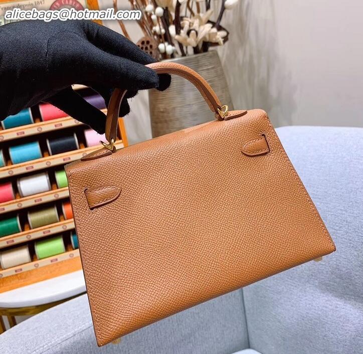 Good Quality Hermes Mini Kelly II Bag in Original Epsom Leather H091413 Brown