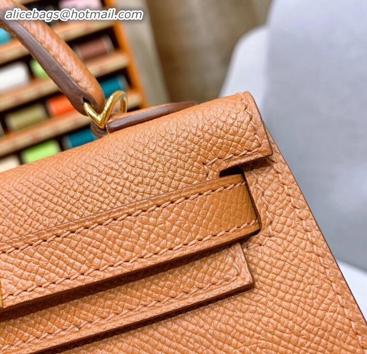 Good Quality Hermes Mini Kelly II Bag in Original Epsom Leather H091413 Brown