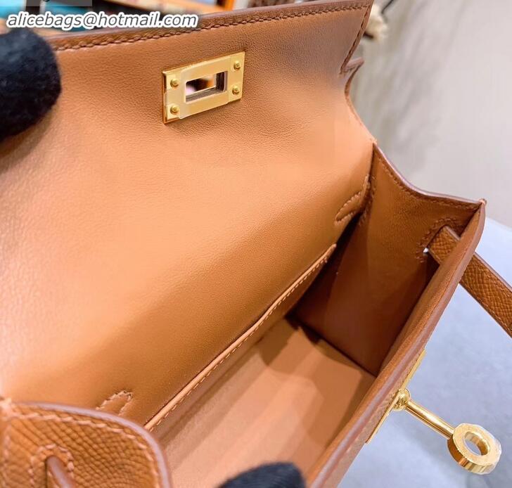 Good Quality Hermes Mini Kelly II Bag in Original Epsom Leather H091413 Brown