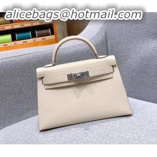 Popular Hermes Mini Kelly II Bag in Original Epsom Leather H091413 White