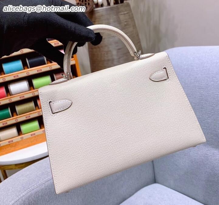 Popular Hermes Mini Kelly II Bag in Original Epsom Leather H091413 White