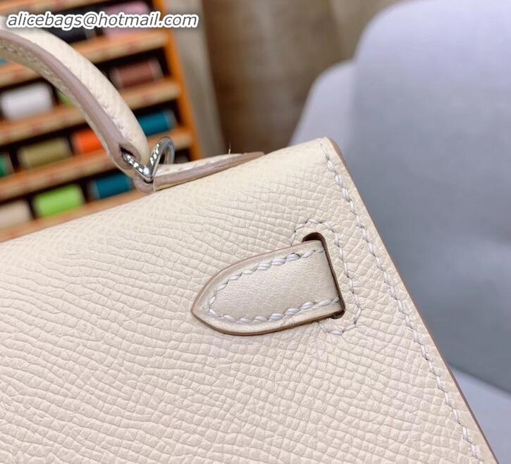 Popular Hermes Mini Kelly II Bag in Original Epsom Leather H091413 White