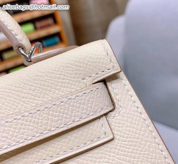 Popular Hermes Mini Kelly II Bag in Original Epsom Leather H091413 White