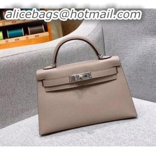 Good Product Hermes Mini Kelly II Bag in Original Epsom Leather H091413 Pale Gray