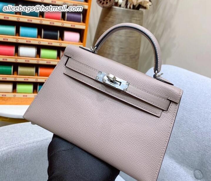 Good Product Hermes Mini Kelly II Bag in Original Epsom Leather H091413 Pale Gray