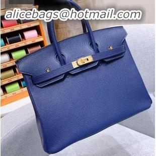 Best Quality Hermes Birkin 25cm Bag in Original Epsom Leather H091416 Royal Blue