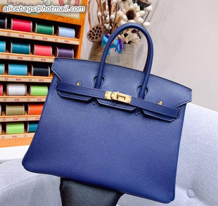 Best Quality Hermes Birkin 25cm Bag in Original Epsom Leather H091416 Royal Blue