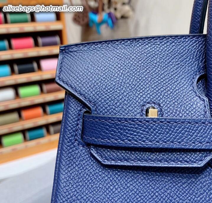 Best Quality Hermes Birkin 25cm Bag in Original Epsom Leather H091416 Royal Blue