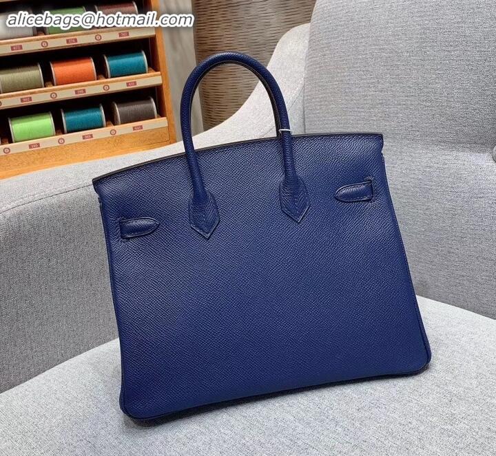 Best Quality Hermes Birkin 25cm Bag in Original Epsom Leather H091416 Royal Blue