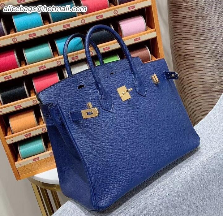 Best Quality Hermes Birkin 25cm Bag in Original Epsom Leather H091416 Royal Blue