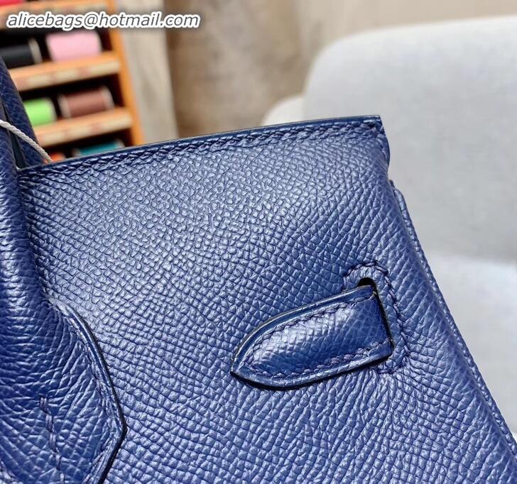 Best Quality Hermes Birkin 25cm Bag in Original Epsom Leather H091416 Royal Blue