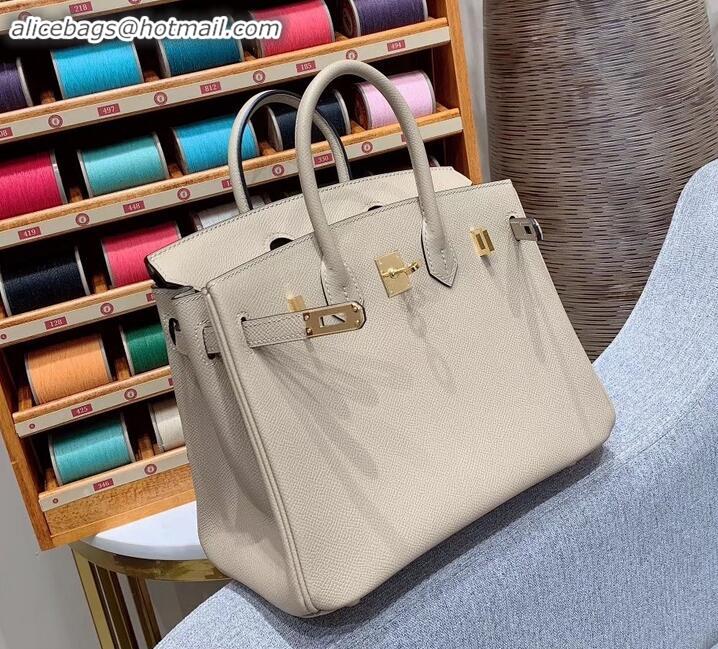 Best Quality Hermes Birkin 25cm Bag in Original Epsom Leather H091416 Pale Gray