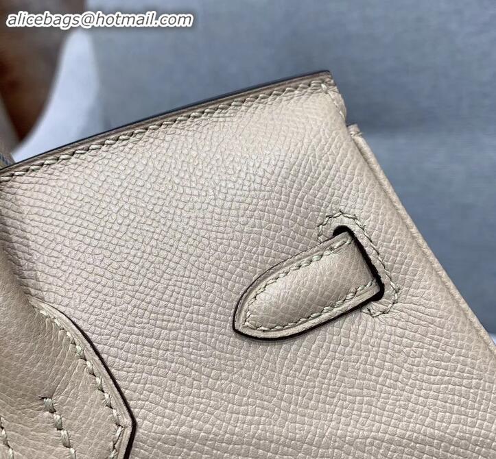 Best Quality Hermes Birkin 25cm Bag in Original Epsom Leather H091416 Pale Gray