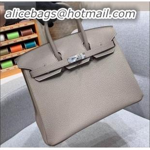 Discount Classic Hermes Birkin 25cm Bag in Original Epsom Leather H091416 Light Gray