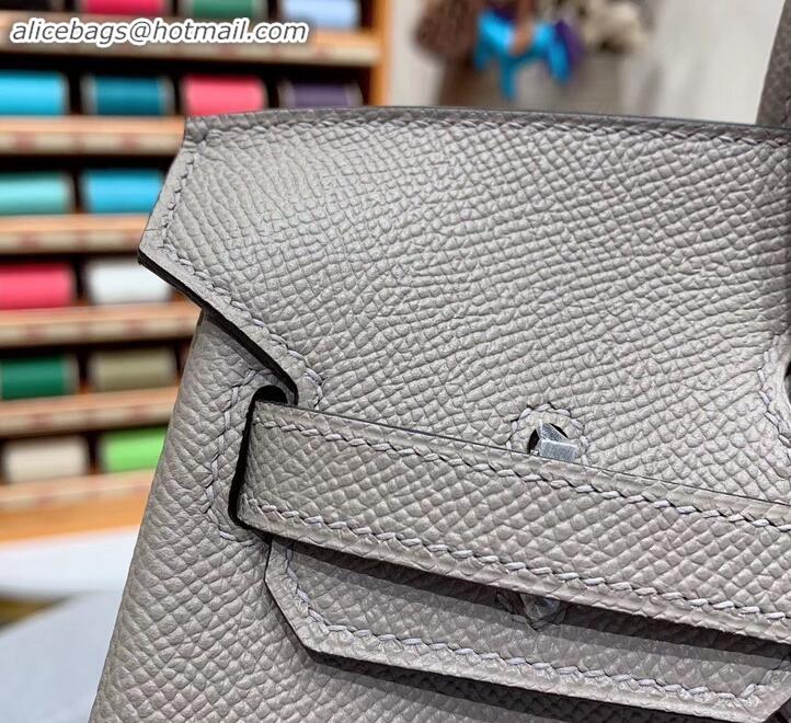 Discount Classic Hermes Birkin 25cm Bag in Original Epsom Leather H091416 Light Gray