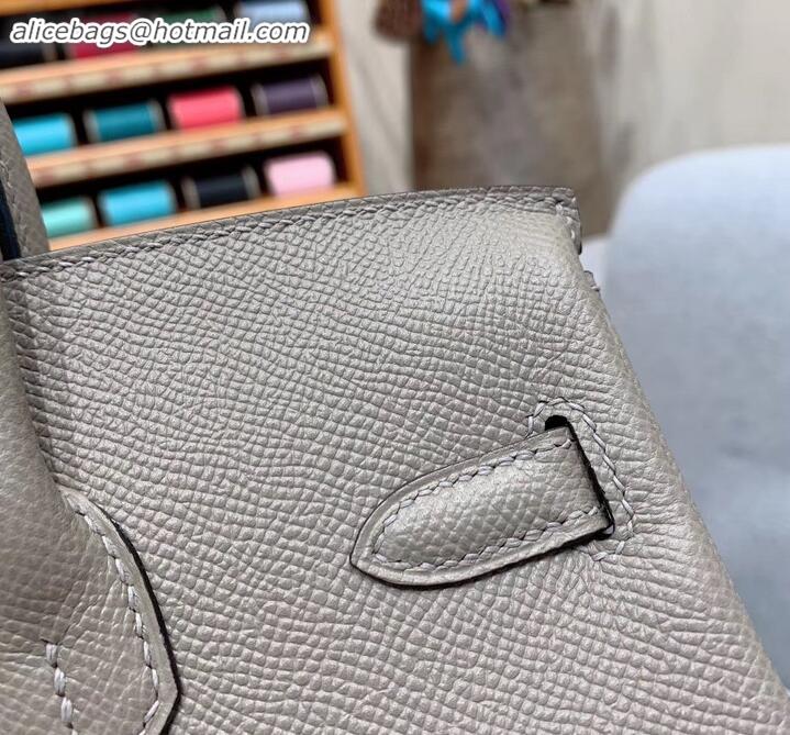 Discount Classic Hermes Birkin 25cm Bag in Original Epsom Leather H091416 Light Gray