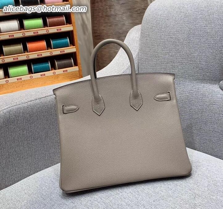 Discount Classic Hermes Birkin 25cm Bag in Original Epsom Leather H091416 Light Gray