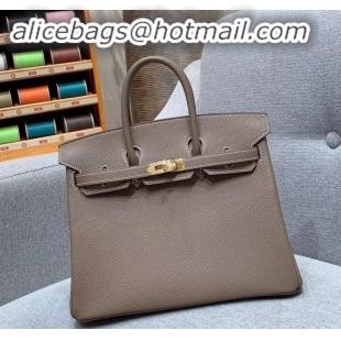 Trendy Design Hermes Birkin 25cm Bag in Original Epsom Leather H091416 Elephant Gray