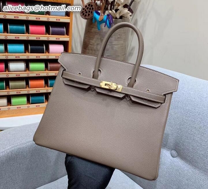 Trendy Design Hermes Birkin 25cm Bag in Original Epsom Leather H091416 Elephant Gray