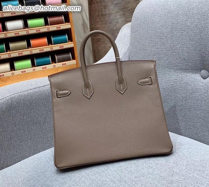 Trendy Design Hermes Birkin 25cm Bag in Original Epsom Leather H091416 Elephant Gray