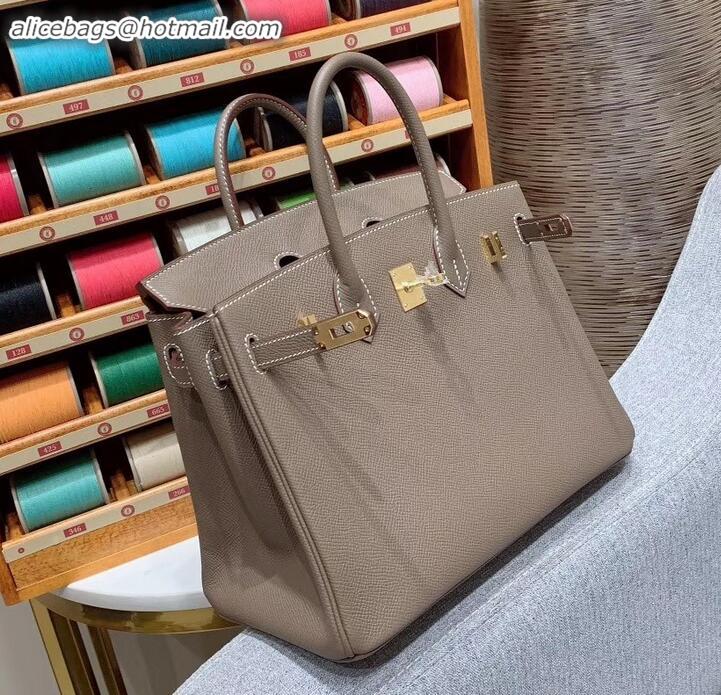 Trendy Design Hermes Birkin 25cm Bag in Original Epsom Leather H091416 Elephant Gray