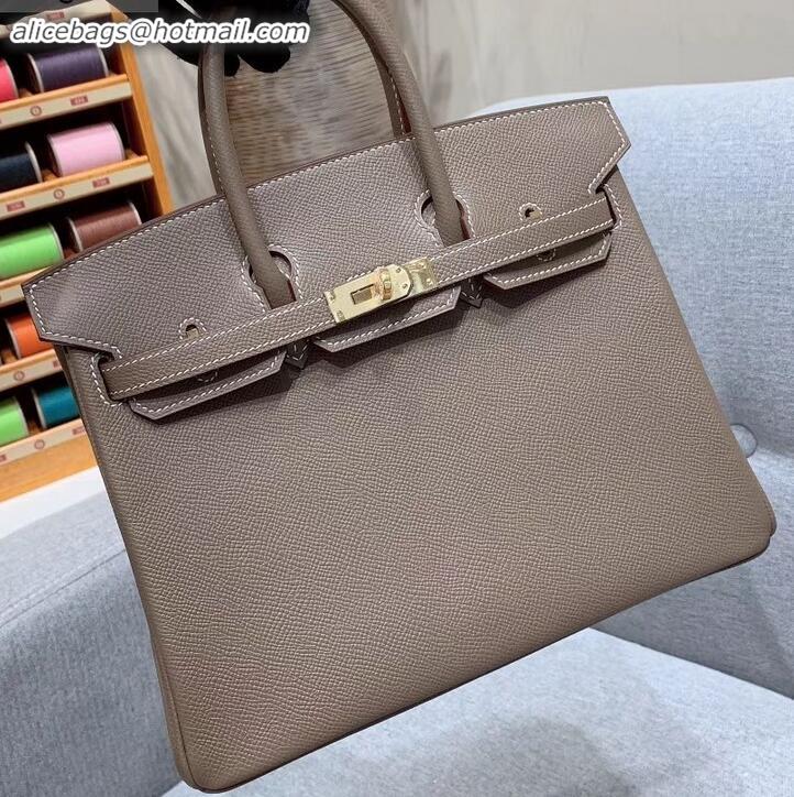 Trendy Design Hermes Birkin 25cm Bag in Original Epsom Leather H091416 Elephant Gray