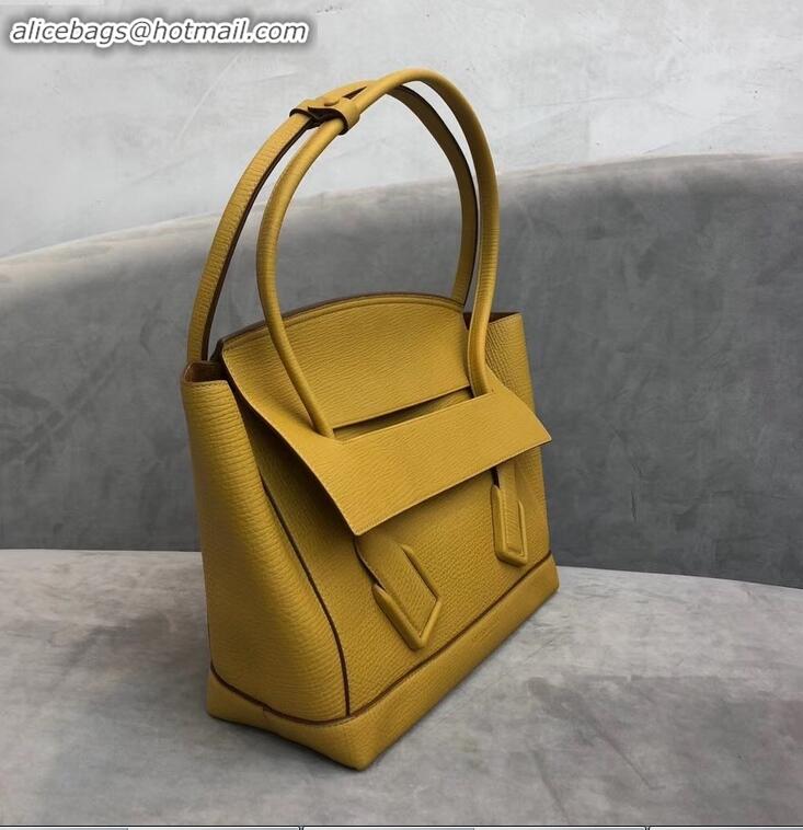 Discount Bottega Veneta Arco 33 Bag in Grainy Calfskin Top Handle Bag BV90710 Yellow 2019