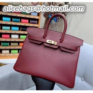 Top Quality Hermes Birkin 25cm Bag in Original Epsom Leather H091416 Burgundy