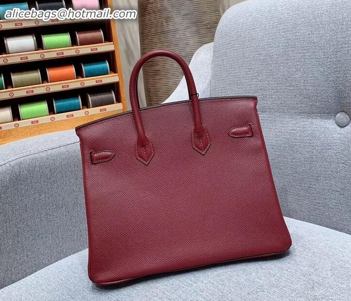 Top Quality Hermes Birkin 25cm Bag in Original Epsom Leather H091416 Burgundy