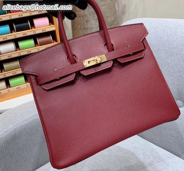 Top Quality Hermes Birkin 25cm Bag in Original Epsom Leather H091416 Burgundy