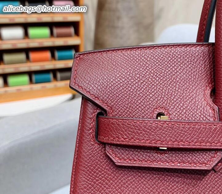 Top Quality Hermes Birkin 25cm Bag in Original Epsom Leather H091416 Burgundy