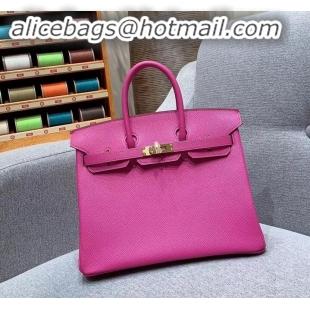 Popular Style Hermes Birkin 25cm Bag in Original Epsom Leather H091416 Fuchsia