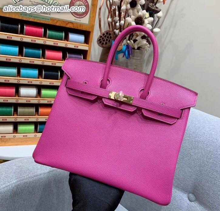 Popular Style Hermes Birkin 25cm Bag in Original Epsom Leather H091416 Fuchsia