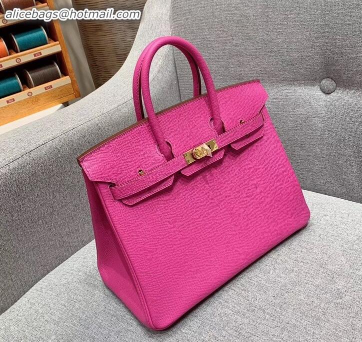 Popular Style Hermes Birkin 25cm Bag in Original Epsom Leather H091416 Fuchsia