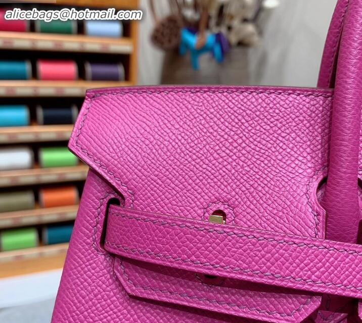 Popular Style Hermes Birkin 25cm Bag in Original Epsom Leather H091416 Fuchsia