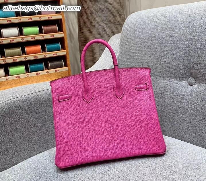 Popular Style Hermes Birkin 25cm Bag in Original Epsom Leather H091416 Fuchsia