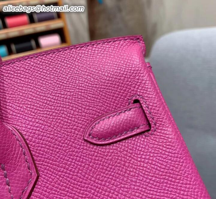 Popular Style Hermes Birkin 25cm Bag in Original Epsom Leather H091416 Fuchsia