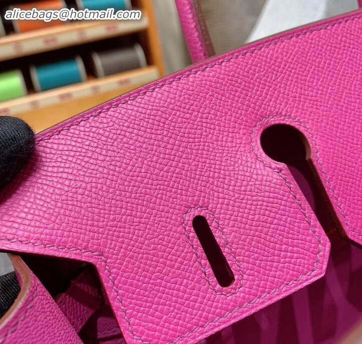 Popular Style Hermes Birkin 25cm Bag in Original Epsom Leather H091416 Fuchsia