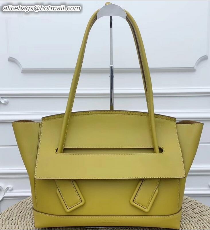 Hot Sell Bottega Veneta Arco 48 Bag in French Calf Top Handle Bag BV90701 Yellow 2019