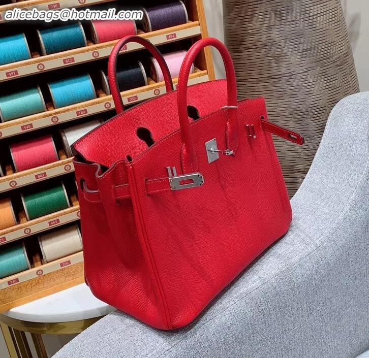 Discount Hermes Birkin 25cm Bag in Original Epsom Leather H091416 Red