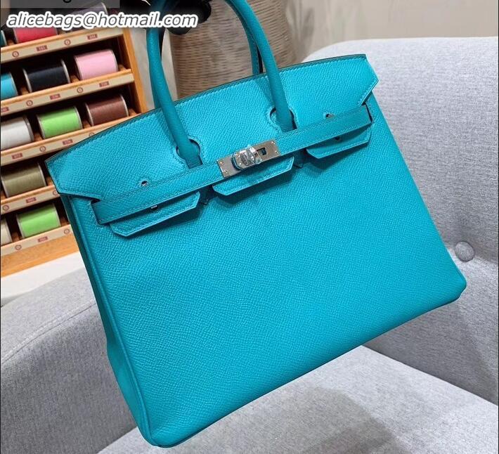 Best Price Hermes Birkin 25cm Bag in Original Epsom Leather H091416 Turquoise