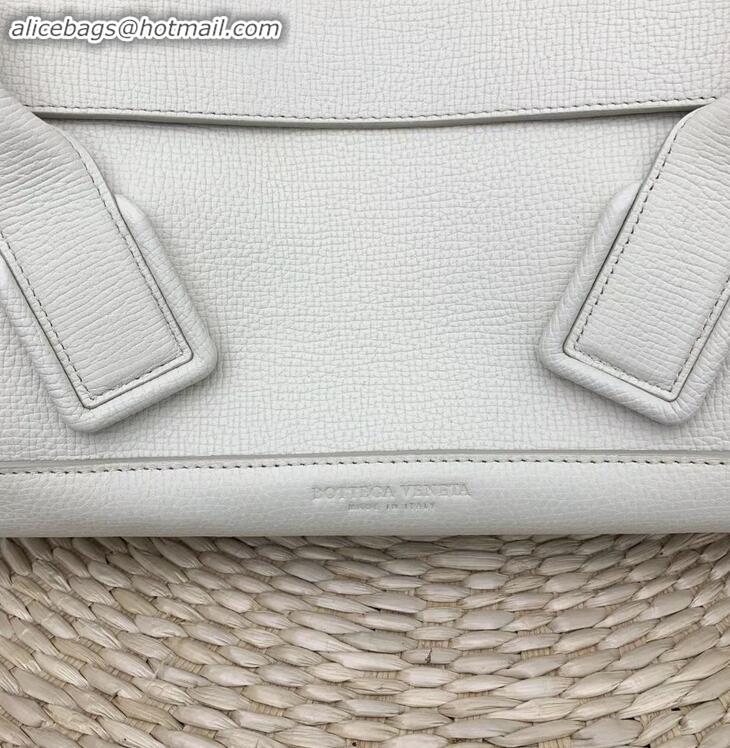 Buy women Bottega Veneta Arco 48 Bag in Grainy Calfskin Top Handle Bag BV90702 White 2019