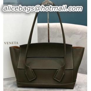 Faux Bottega Veneta Arco 48 Bag in Grainy Calfskin Top Handle Bag BV90702 Dark Green 2019