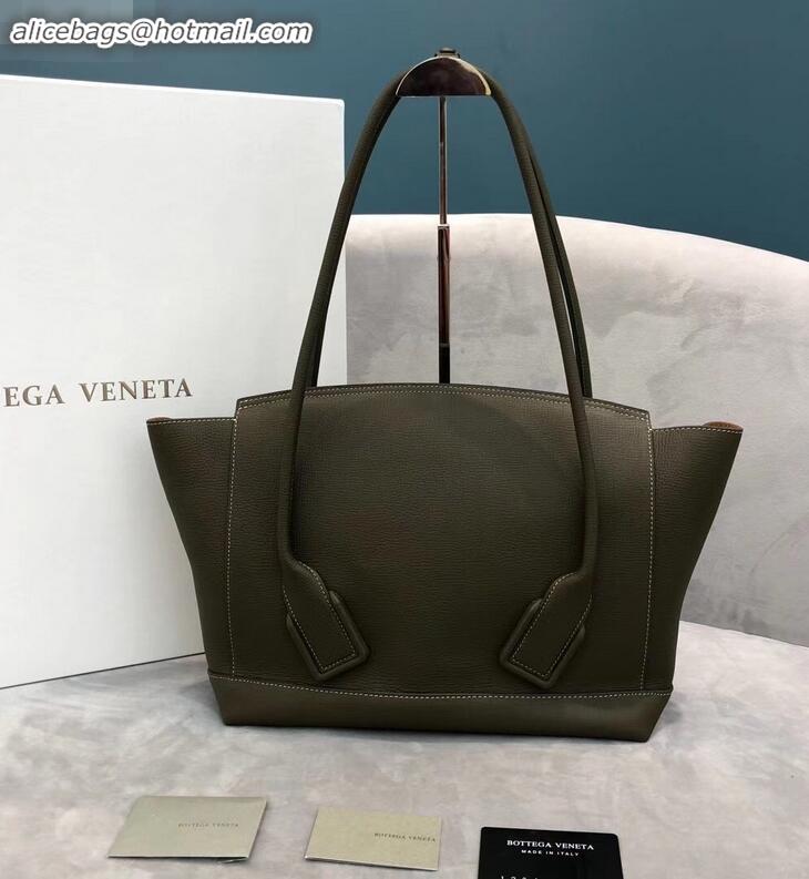 Faux Bottega Veneta Arco 48 Bag in Grainy Calfskin Top Handle Bag BV90702 Dark Green 2019