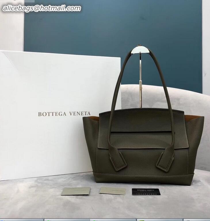 Faux Bottega Veneta Arco 48 Bag in Grainy Calfskin Top Handle Bag BV90702 Dark Green 2019