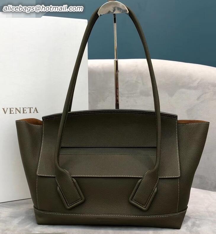 Faux Bottega Veneta Arco 48 Bag in Grainy Calfskin Top Handle Bag BV90702 Dark Green 2019